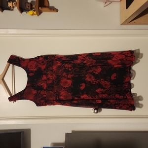 Red floral rose dress 20w